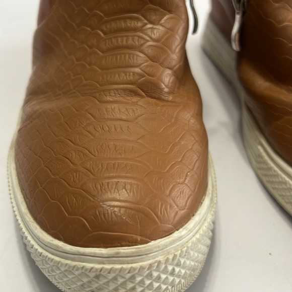 Jollmall Sneaker Ankle Boot Wedges Zip Up Leather | Size 10 (Fits like 9) - Picture 2 of 7